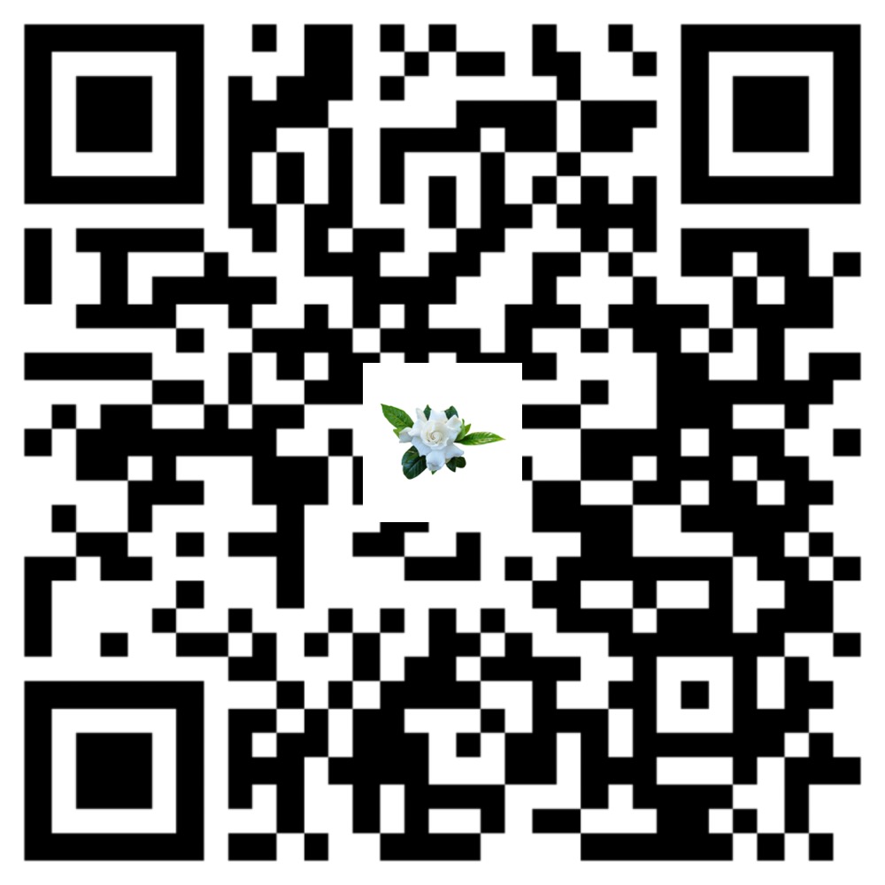 QR code with a floral image at the center