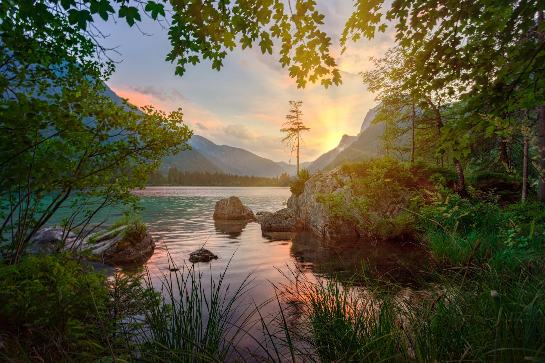 scenic photo of lake during dawn